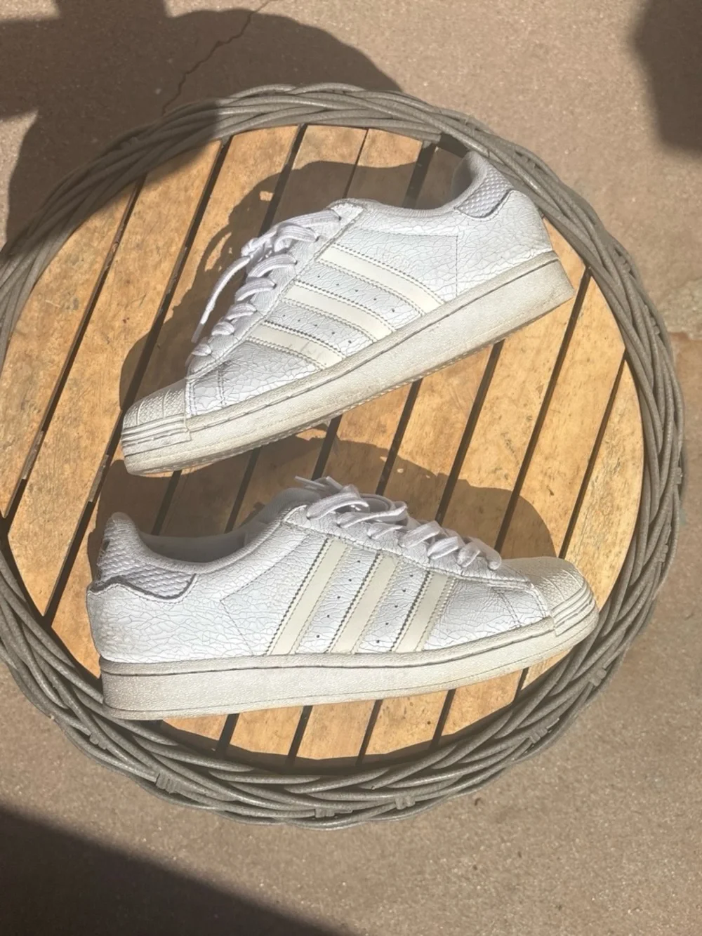 adidas collab White Sneakers with Ivory Stripes - Low Top Women's